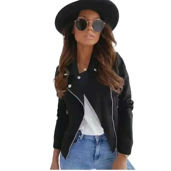 Alt. B Black Knit Moto Biker Motorcycle Jacket Size Small Grunge - Picture 11 of 14